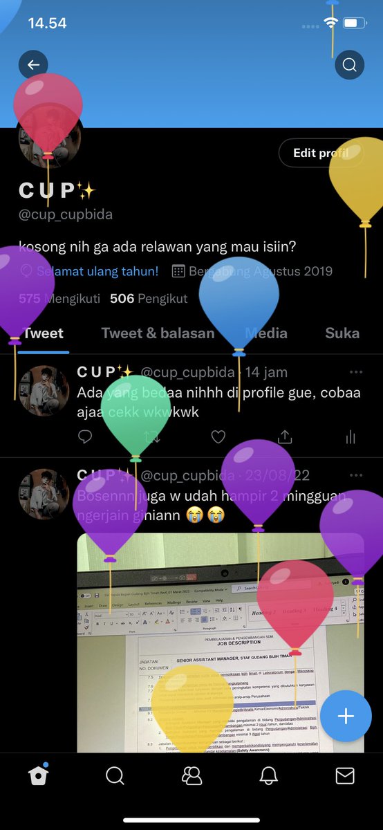 cup_cupbida's tweet photo. Woikkk gw lagi ultah nihh ga ada yang mau ucapinn apaa https://t.co/9RcCKXe0Fl