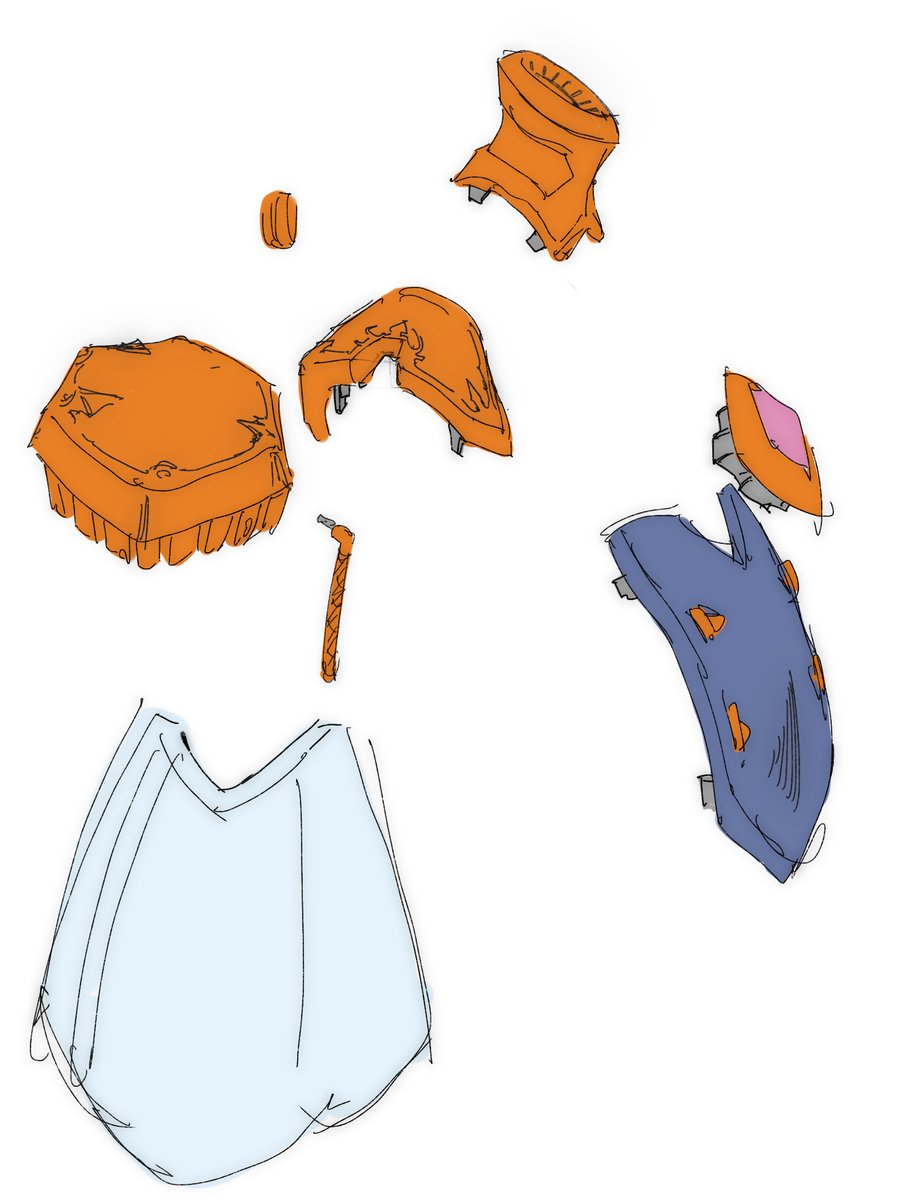 シルキー・フォン=マンハイム様のリクエスト用に描いていた各パーツの取り付けラフになります。 