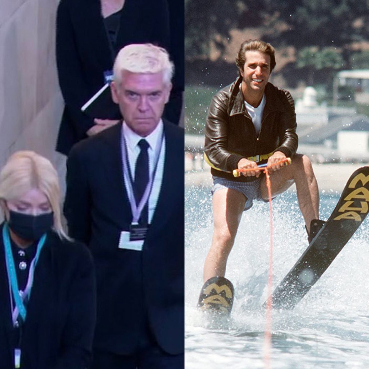 hscptcrash's tweet photo. Jumping the Shark is a known term for when a tv show is cancelled. Can we now say that a celebrity who causes their own cancellation have jumped the queue?! #queuejumpers #HollyandPhil #TheQueue #DavidBeckham #JumpTheQueue #jumptheshark #isitok @TheLastLeg https://t.co/lvOT2W5HV7
