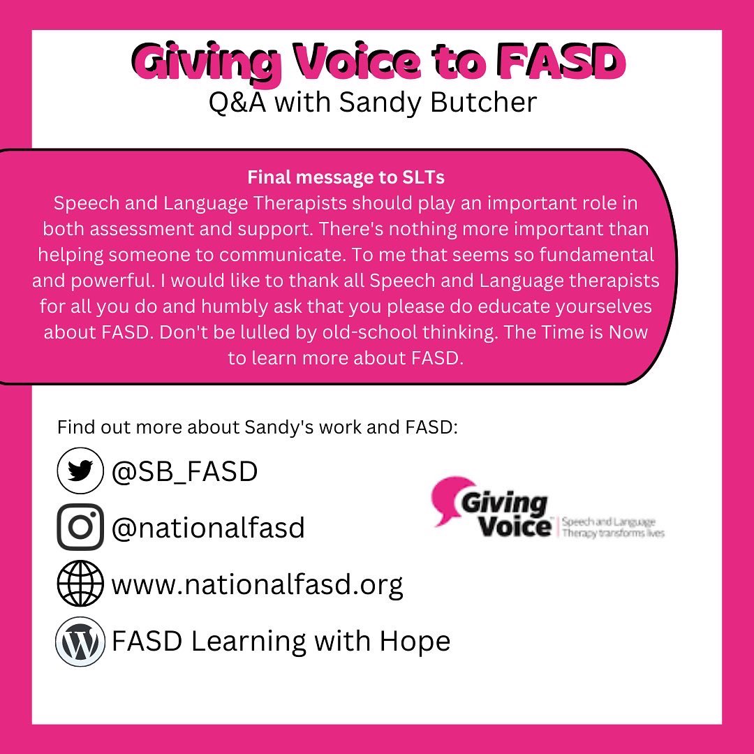 Giving Voice to FASD with @SB_FASD , Sandra has some insightful and inspiring things to say, please take the time to give this read and share! #GivingVoice #GivingVoiceUK