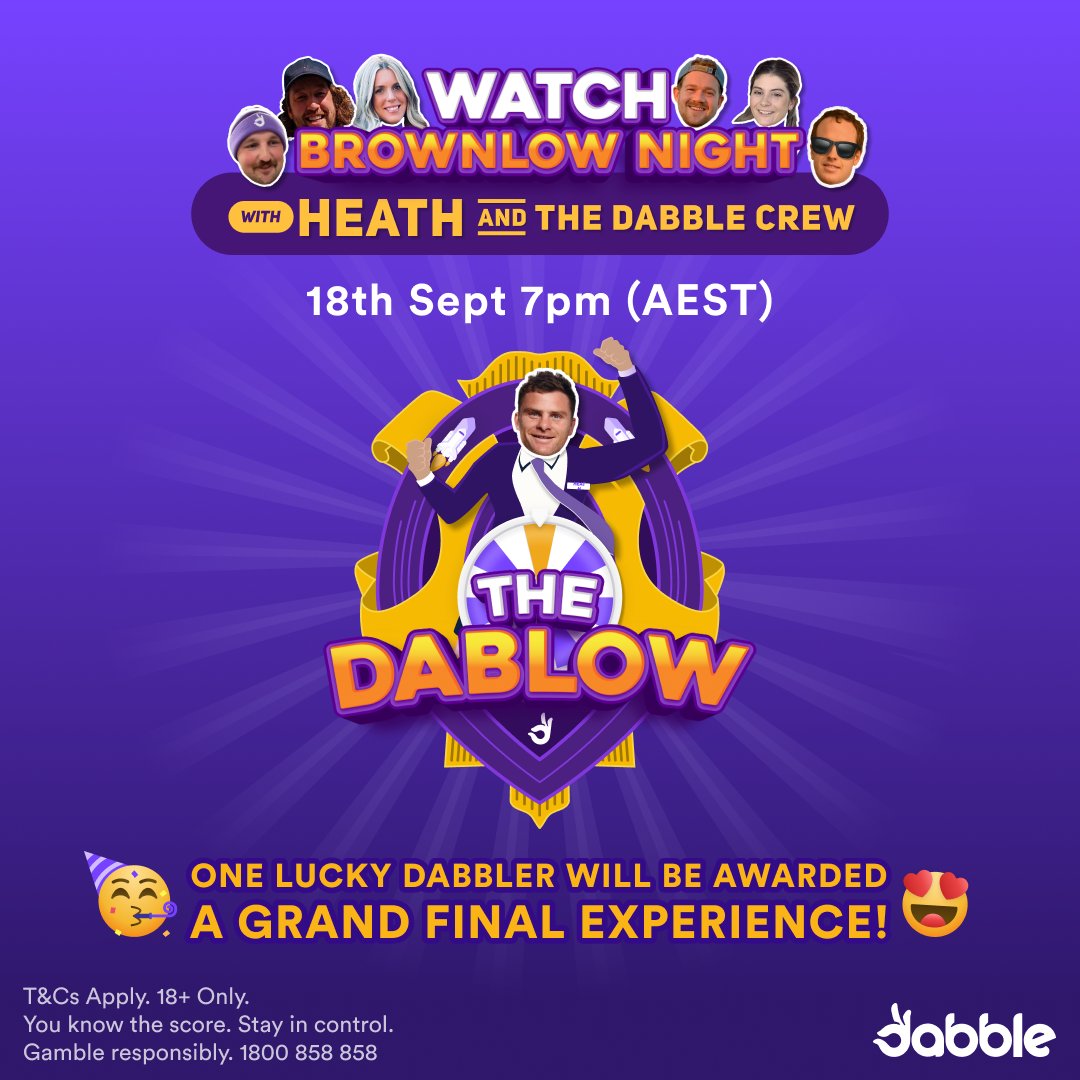 dabblecomau's tweet photo. Kicking off in 30 minutes! Keep your Dabble app open during the coverage and watch the count with @LordHeathShaw23 and the Dabble team.
#Dablow #Brownlow #Dabble https://t.co/ltSZdQDT3a