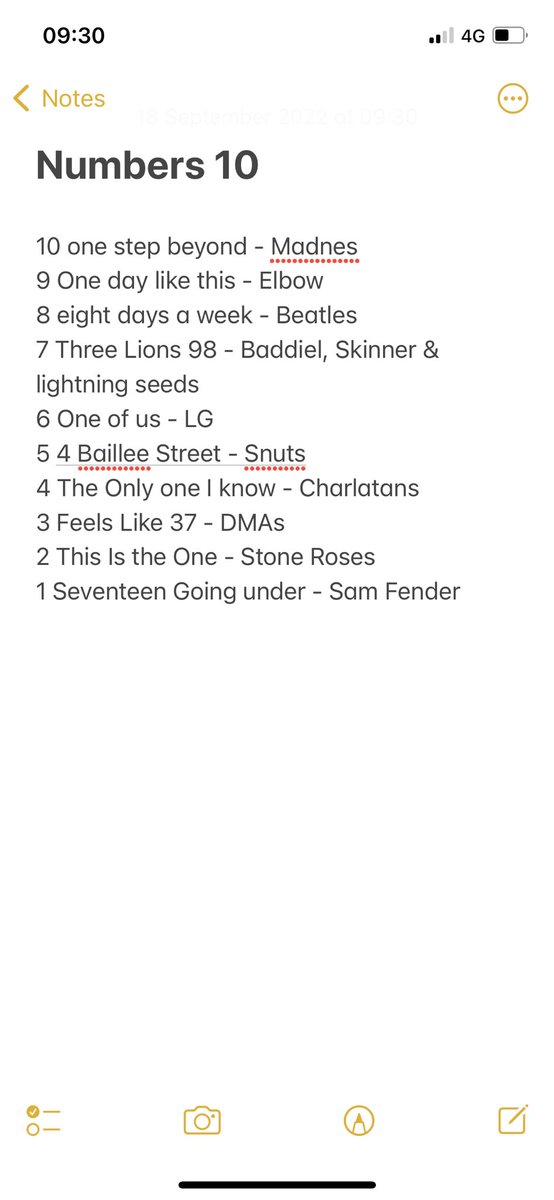 MattWood_97's tweet photo. Didn’t do this one then realised yesterday how many great songs have numbers in the title so thought I’d do it #numberstop10 https://t.co/xoKmz99KnQ