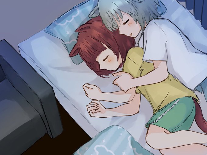 またまた同棲ネタ。もう一つベッドあるのにわざわざ一緒に寝るフラウンス。 