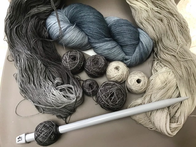 chrismosswire's tweet image. Skeins of beautiful 2ply yarn, the colours of moody skies. However, it’s possible that by the time I’ve wound it into useable cakes by hand, I might have peaked before the actual knitting. #slowmaking