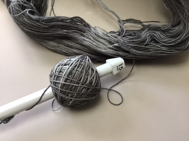 chrismosswire's tweet image. Skeins of beautiful 2ply yarn, the colours of moody skies. However, it’s possible that by the time I’ve wound it into useable cakes by hand, I might have peaked before the actual knitting. #slowmaking