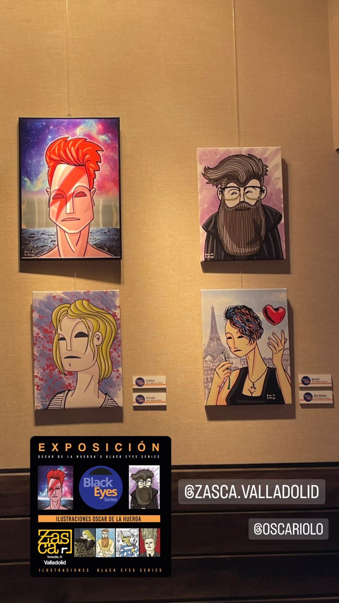 oscardelahuerga's tweet photo. Ya podéis visitar la exposición #blackeyesseries en Valladolid. En el Zasca (torrecilla 21) estará un mes, así que ya sabéis. #ilustracion #oscardelahuerga #blackeyesseries https://t.co/gFV8GfXFpO