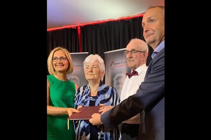 Brian Conlon Foundation (@brianconlonfdn) on Twitter photo On Thursday night we welcomed 500 guests to the <a href="/CanalCourtHotel/">CanalCourtHotel</a> to Celebrate Brian’s Life. Aidan O’Rourke hosted the event & is pictured presenting a book to mark the evening to Brian’s wife Julie, son Fionn, daughter Danú and his mother Josephine, sister Kathy & brother Ciaran. On Thursday night we welcomed 500 guests to the <a href="/CanalCourtHotel/">CanalCourtHotel</a> to Celebrate Brian’s Life. Aidan O’Rourke hosted the event & is pictured presenting a book to mark the evening to Brian’s wife Julie, son Fionn, daughter Danú and his mother Josephine, sister Kathy & brother Ciaran.