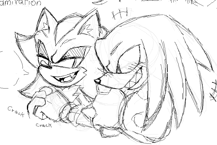 Oh dear- Have some knuxadow wips ❤🖤❤🖤
Life isn't giving me much free time to draw so I hope this will suffice for now- 🥺💦 
#knuxadow #shadknux