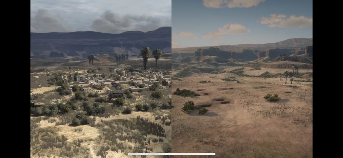 PabloGuija's tweet photo. Para la gente que sigue diciendo que los gráficos de las primeras versiones de GTA VI son feos... sólo un recordatorio de que esta es la primera versión de Red Dead Redemption 2 (a la izquierda) #GTAVI #GTA6 #gta6leaked https://t.co/RrMa0q6TLO