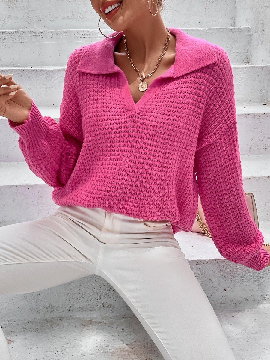 drop Shoulder Collared Pointelle Knit Sweater
#onlineshopping #fashion #fashionblogger #fashionista #fashionstyle #instafashion #fashionable #fashionphotography #fashionblog #fashionstyles #fashionstreet #fashionforwomen #fashionbloger #fashiondirector #fashionfeature