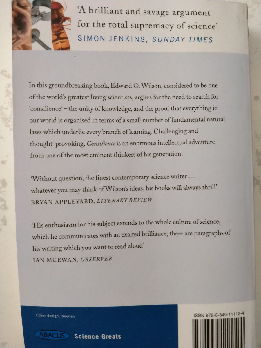 #book #1998 Consilience: the unity of knowledge by Edward O. Wilson #Biology #evolution #biodiversity #climate #life Many insights and food for thought!