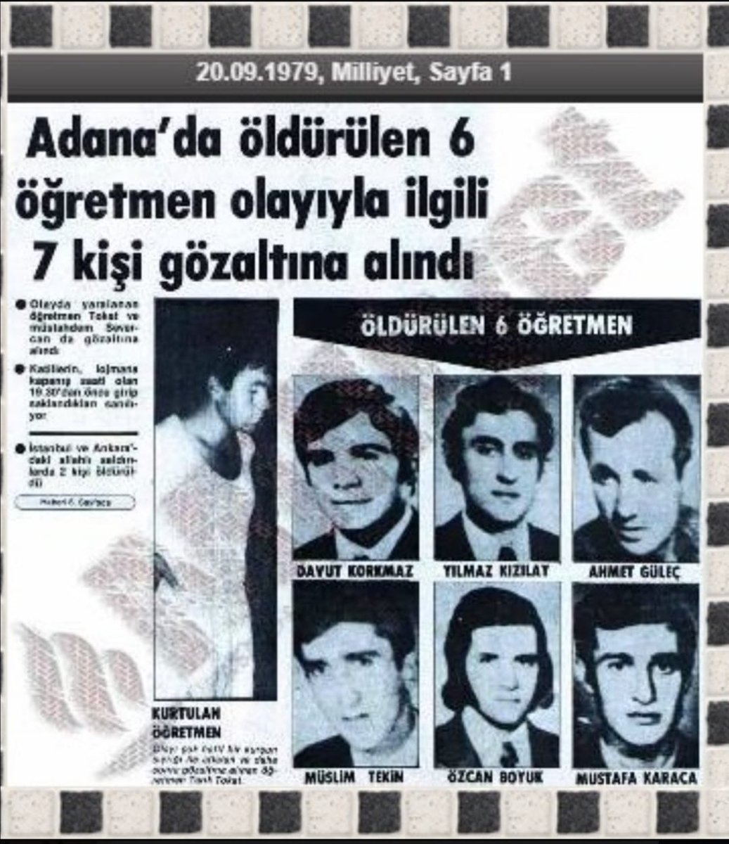 İçlerinde Yayladağlı hemşehrimiz Ahmet Güleç'in de yer aldığı Adana'da evlerinde uğradıkları saldırıda bayraklaşan öğretmen şehitlerimiz Davut Korkmaz, Yılmaz Kızılay, Müslüm Tekin, Özcan Boyuk ve Mustafa Karaca'yı rahmetle anıyoruz.