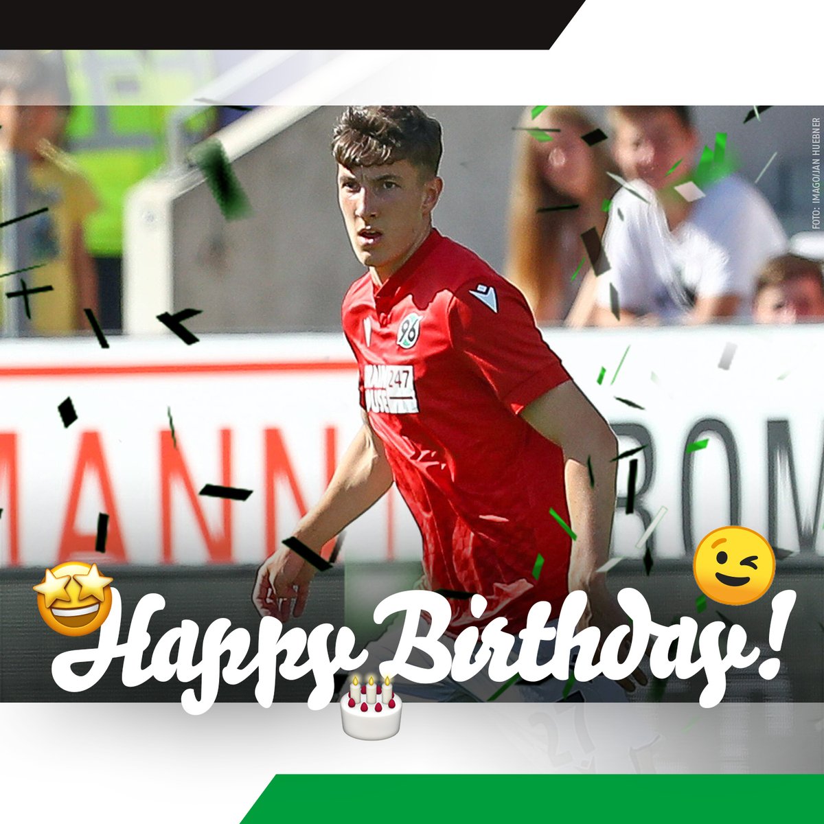 Hannover96's tweet photo. Alles Gute zum 21. Geburtstag, Tim #Walbrecht. 🎂 Wir gratulieren ganz herzlich! 🤗
#H96 #NiemalsAllein ⚫️⚪️💚 https://t.co/2gddigUOYI