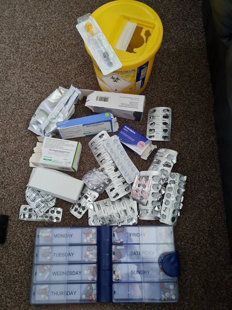 Sunday is stock rotation and medication sorting day. Thought I would share what a week's worth of medication is needed to keep me 'healthy'. Thank goodness for modern medicine and our NHS. #transplantlife #kidneywarrior