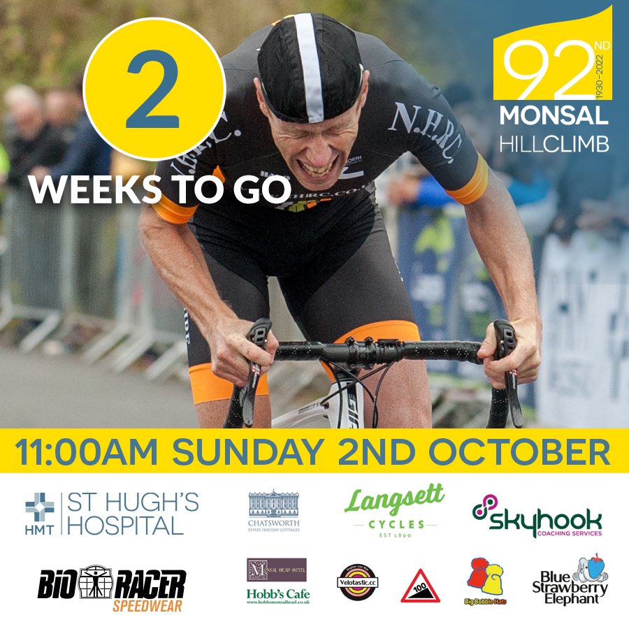 Get your pain faces ready. In just 2 weeks time, we’ll be seeing the pain unfold as riders go against the clock for the 92nd @sthughshospital Monsal Hill Climb. Fancy a go? Entries are open until Tuesday night. Enter here: monsalhillclimb.com/entry-details/ #monsalhillclimb