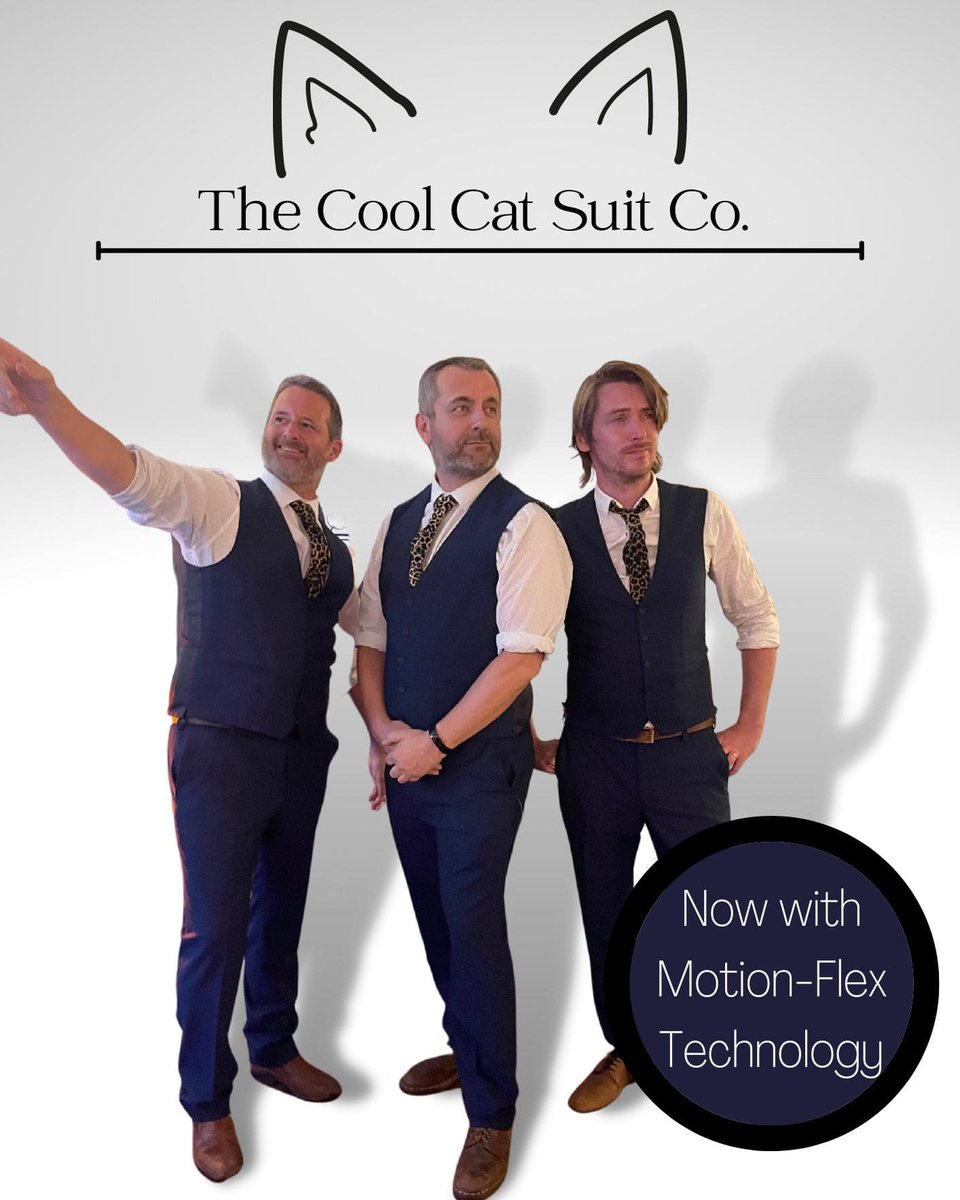The boys have new suits! Finally! Now with Motion Flex for extra lunge capability and rock squat flexibility. #canbreathemoreeasily #bendingfeargone #weddingprofessionals #partyband #weddingband
