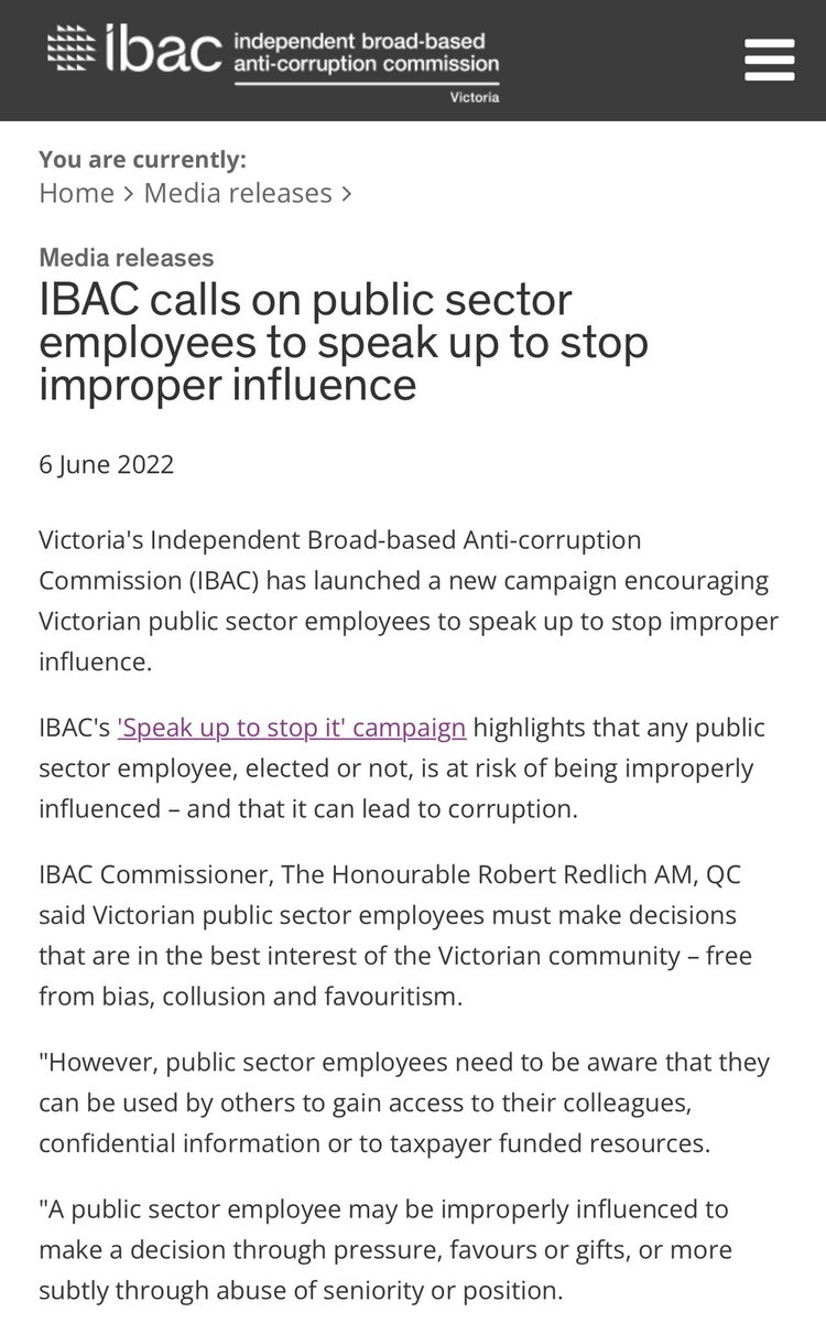 thinkinggirl22's tweet photo. @LNPvoterfail @GregDenzel @PRGuy17 Wrong, wrong, wrong.  IBAC operation Watts was scathing in its condemnation of the Andrews government. Danny boy refused to repay money IBAC identified. IBAC is so concerned about the politicalisation of the public sector they have launched a new investigation  #HidingWhatMatters https://t.co/A9qL90On5H