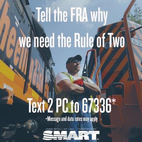 jtdoering's tweet photo. Rail labor needs YOUR help! @smartunionworks Transportation Division, Indiana State Legislative Director Kenny Edwards breaks it down:

Commenting on #Ruleof2, a call to action for our members AND allies. https://t.co/lVhZRBakig https://t.co/V2T7G1Buw5
