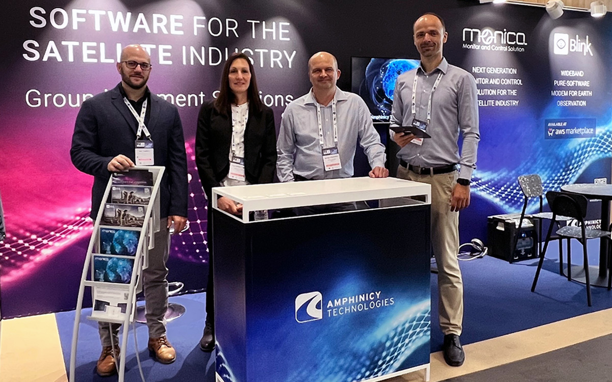 Amphinicy's tweet photo. The exhibition at @IACParis2022 has officially started! Amphinicy team is ready to welcome visitors at #boothC23. See you there!
#IAC2022 #space #exhibition
#satellitesoftware #groundsegment #blinksdr #monicamnc https://t.co/6xHPO6bKXo