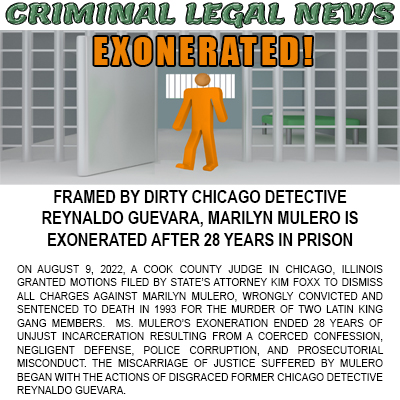 Framed by Dirty Chicago Detective Reynaldo Guevara, Marilyn Mulero Is Exonerated After 28 Years in Prison

Read the Full Article Here: buff.ly/3BmkvPf