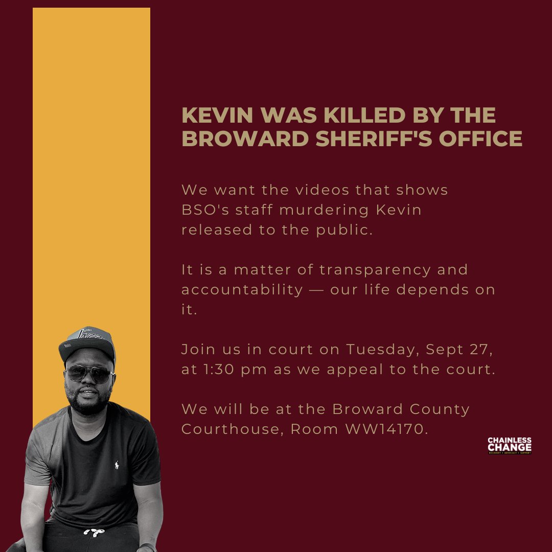 ChainlessChange's tweet image. Kevin Desir deserves justice. @browardsheriff we are not letting up. See ya in court👊🏿