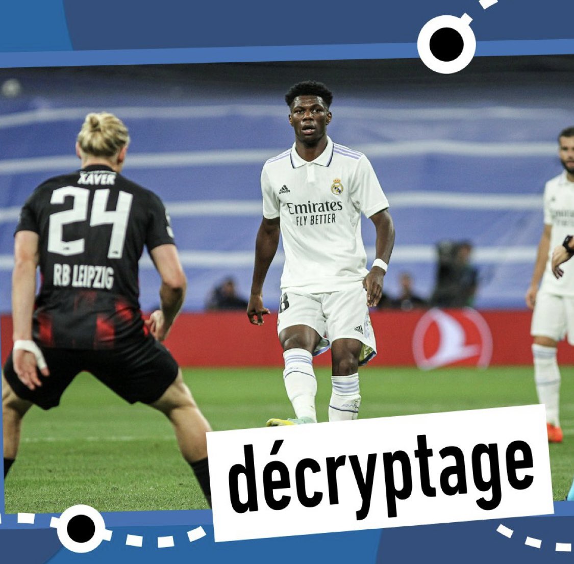 ThymPinon's tweet photo. À Madrid, Aurélien Tchouaméni semble en passe de faire oublier Casemiro. Parce que le Français défend jusque-là aussi bien que son prédécesseur et apporte davantage de solutions sur le plan offensif. Décryptage pour @lequipe : https://t.co/HoyamBuCyO. 🇫🇷🇪🇸 https://t.co/p4pFOe9dmw