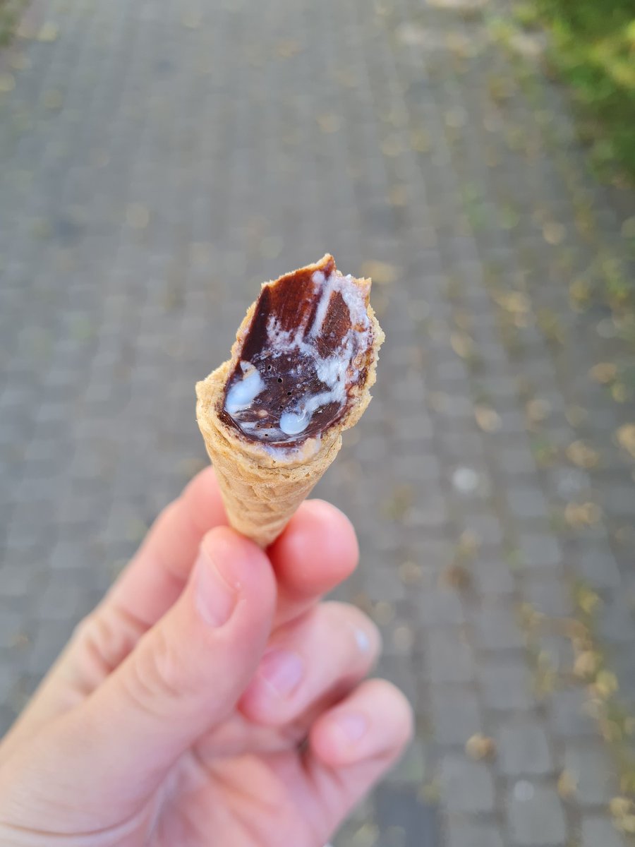 sal4uks's tweet photo. Reti kas ir nostaļģiskāks par rūjienas dzērveņu konusiņu. Reti kas arī ir labāks par to. Balanss no dzērvenes, dīvainie rieksti virspusē un laba vafele tekstūrai un svarīgākais- šokolāde konusiņa apakšā. Man pietrūkst iepriekšējais iepakojums. €0.69, 4.7/5, #teamkonusiņš https://t.co/kVcdyYdIlD