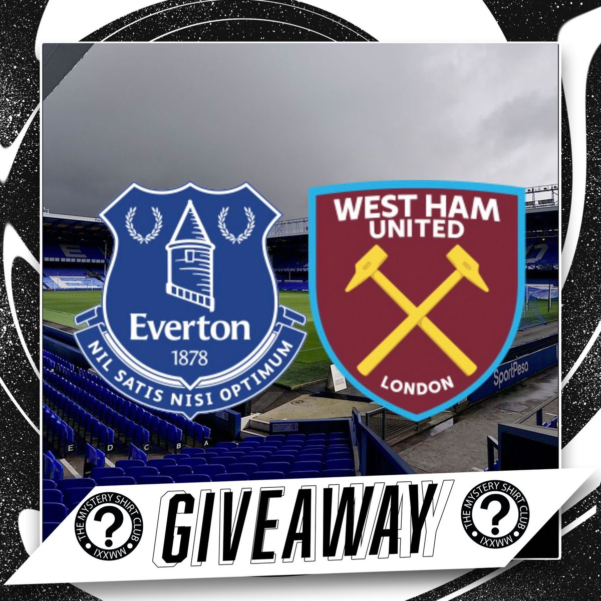 Mystery_Shirt_'s tweet photo. No joy yesterday so we go again!

If there are more than 3 goals in the Everton West Ham game, we’ll give away a mystery box!

To enter:
Follow us
Like and retweet 
Comment #mysteryshirt

#giveaway #win #prize #premierleague #football #footie https://t.co/ctcD46pXKz