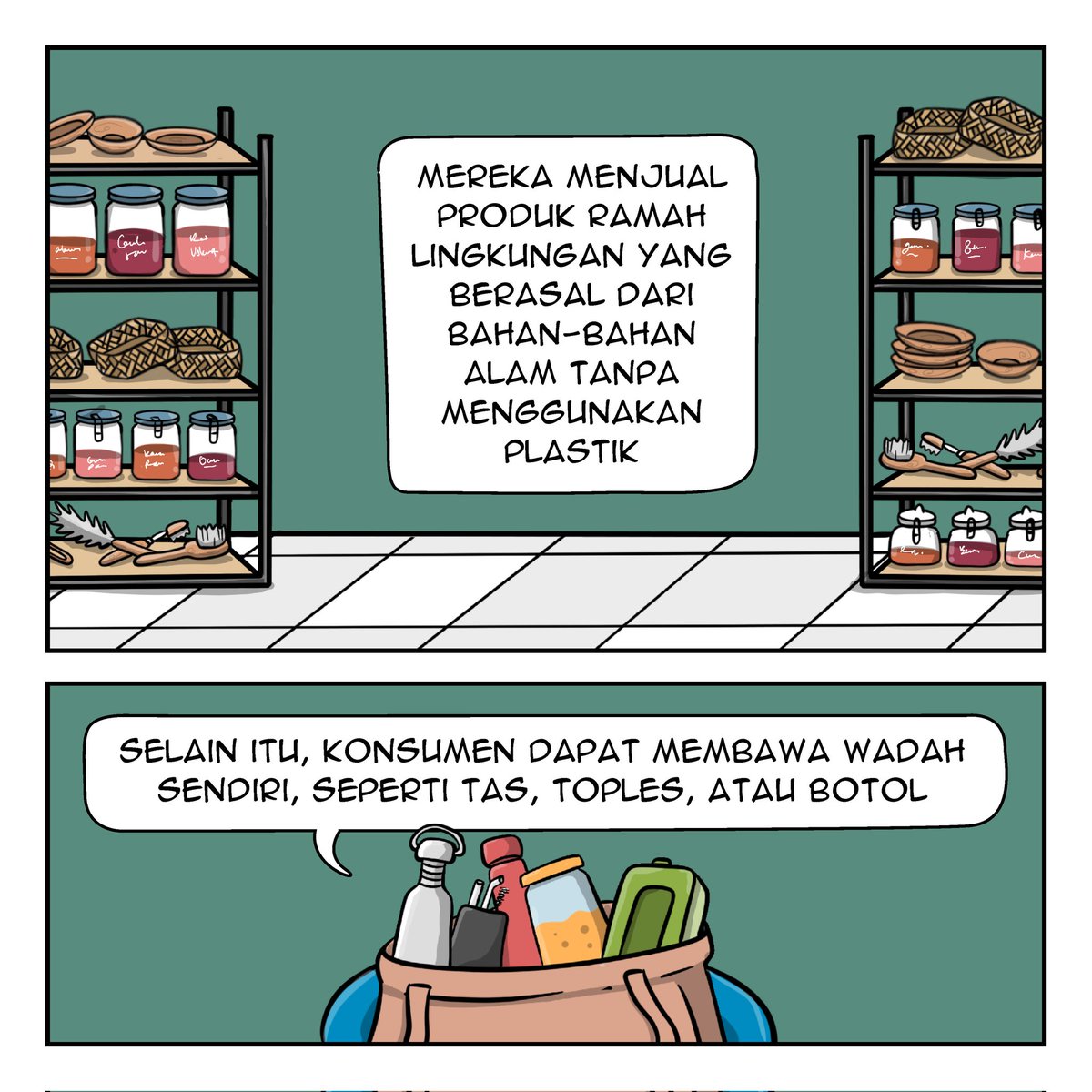 AZWIndonesia's tweet photo. Siapa di sini yang mau belanja ramah lingkungan di @bulkstore_bontang bareng Pak Eco dan Kak Logy?
#AZWIndonesia #YPBB #Kaklogy #PakEco #Komik #ZeroWaste #Bulkstore #Refill #reuse #refillcenter #Refillstore #RamahLingkungan https://t.co/mUrP7vPLvl