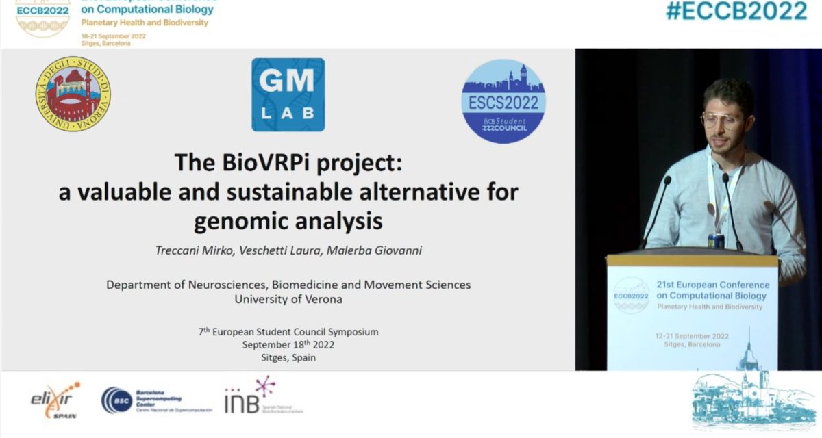 iscb_escs's tweet photo. @CarlaPerCle @EidrianGM @BioInfoGRX @althonos @ConteTreccani presents the BioVRPi project: a valuable and sustainable alternative for genomic analysis
#ESCS2022 https://t.co/4IsPQ2ykXn