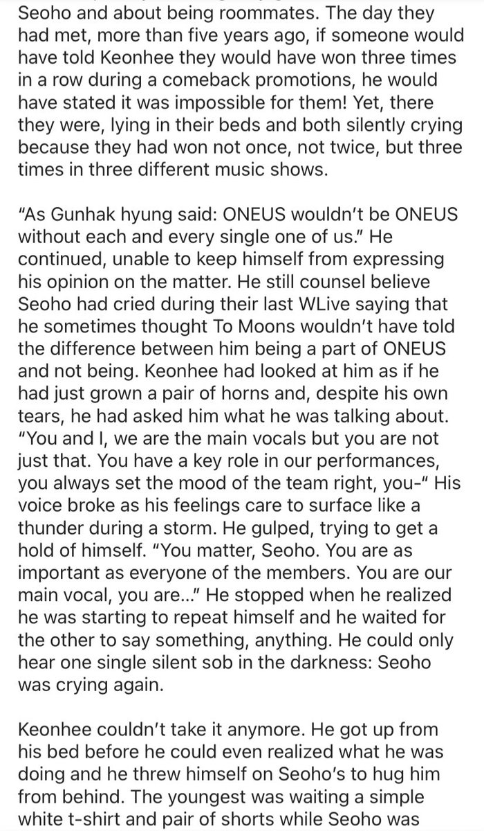 sunnytheauthor's tweet photo. I couldn’t stop thinking about Seoho crying in the car and I came out with this… Should I continue? #Seohee #Seoho #Keonhee #fluff #hot #ONEUS4thWin https://t.co/cP9RoM0bMy