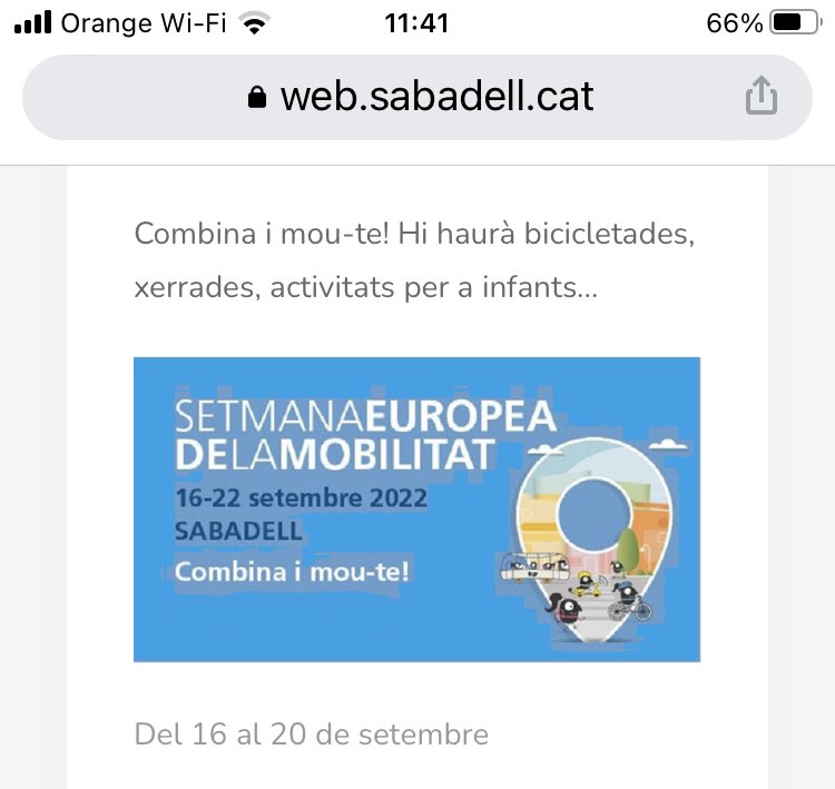 bueno_pep's tweet photo. @massacriticasbd @PoliciaSabadell @socjesussab @Aj_Sabadell Sort que estem a la Setmana de la mobilitat Europea https://t.co/VcnxH2WkDH
