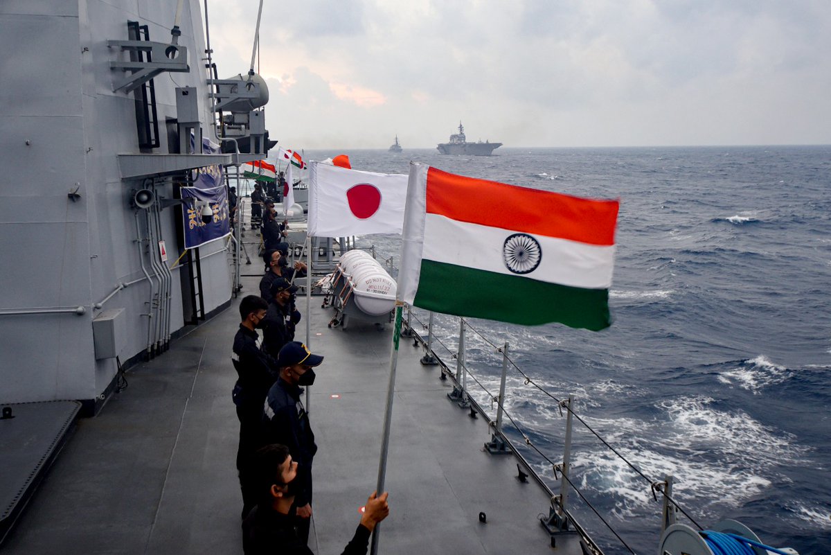 Resonant_News's tweet photo. 🇯🇵Japan - 🇮🇳India Maritime Exercise #JIMEX22 has concluded on 17 September 2022.
Indian Navy said that they conducted one of the most complex exercises undertaken jointly by the two navies - Adv level #AntiSubmarineWarfare, weapons firings & Air Defence exercises. https://t.co/imq5yYuhFz