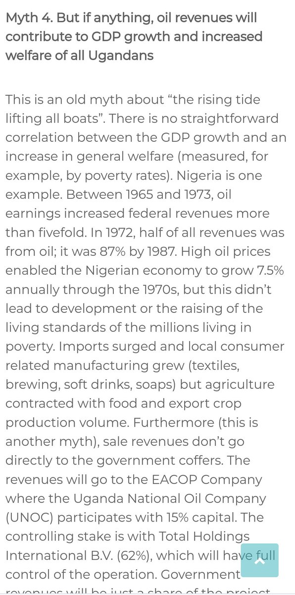 Indeed, the particular arrangements for this project need to be carefully considered. The expectations that it will become a strong development asset for Uganda are grossly exaggerated. This said, Uganda has every right to exploit its natural resources. deveconhub.com/6-myths-about-…