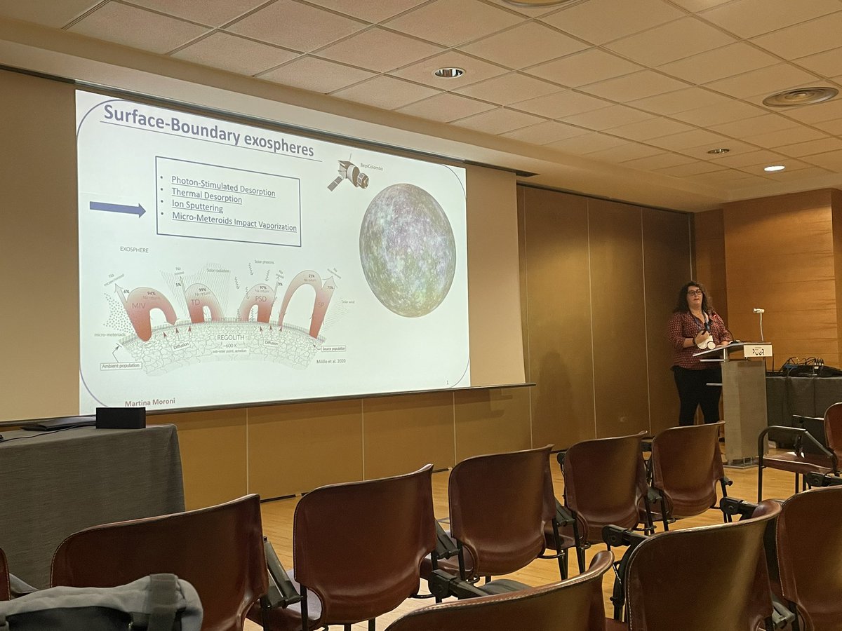 epec_epn's tweet photo. Weβre going deep in the inner solar system with Martina Moroni takes us to #Mercury and itβs exosphere that could be sustained by micro-meteoritic impacts! #AbGradEPEC #EPSC2022 https://t.co/wPlnAoNuEK