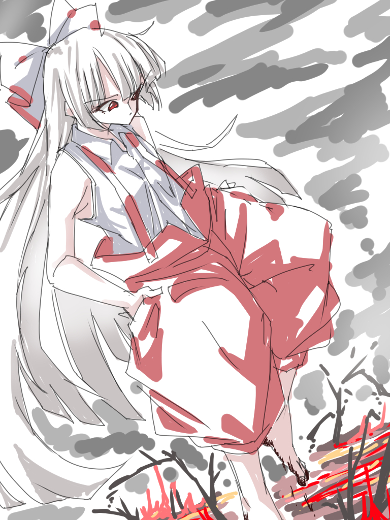 藤原妹紅 「焼け 」|イサギ@春例か20bのイラスト