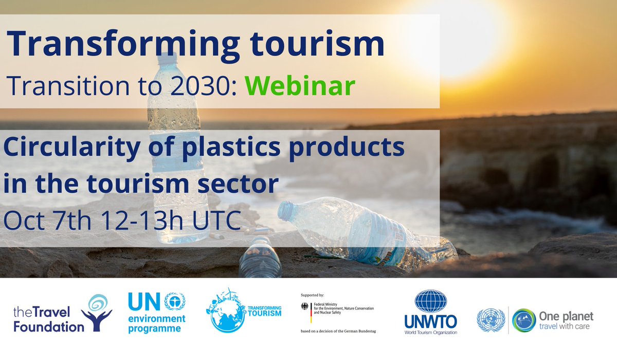 travelTF's tweet image. New webinar coming up 7th Oct on how the #hotel sector can ⬇️consumption &amp;amp; ⬆️circularity of #plastics in ops. We're hosting as part of @UNEP 'Transforming Tourism Value Chains' Project. Free to join. Register at
tinyurl.com/34fuytrw