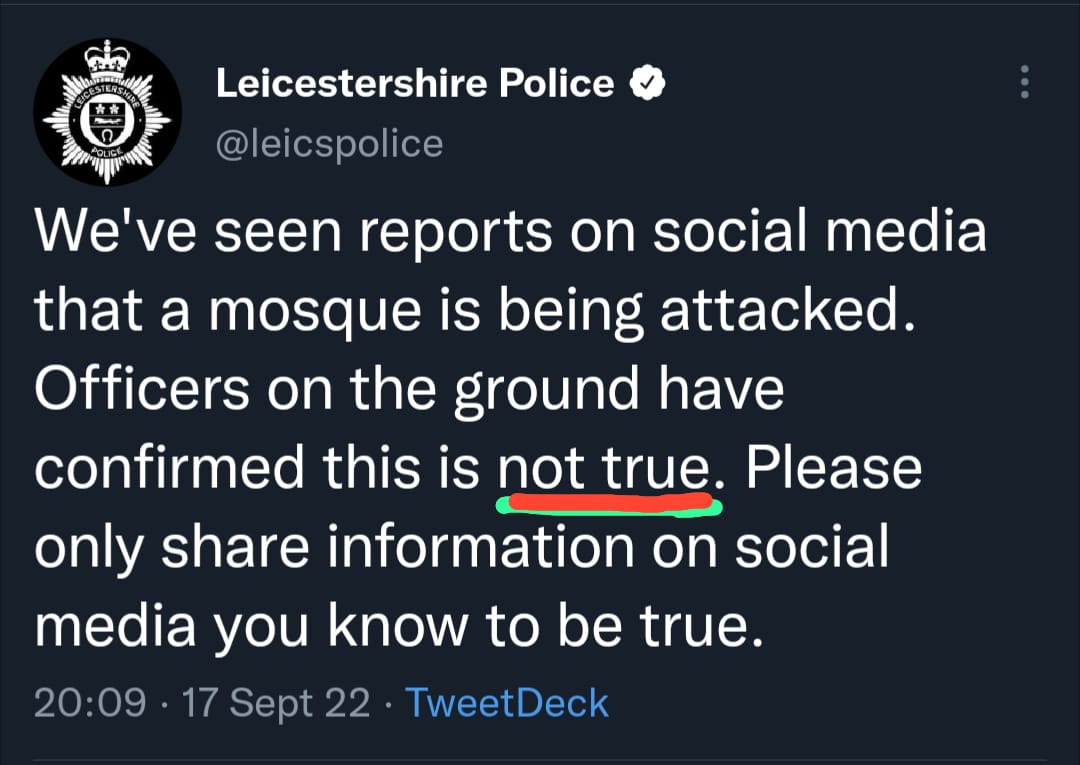 INSIGHTUK2's tweet photo. Yesterday again Hindus were attacked by Islamists in Leicester.

A peaceful protest march by Hindus marked multiple attacks and violence by thousands of Islamists. @LPEastLeics @leicspolice were informed of the march and were present during the march.

(1/2) https://t.co/xEc3PjiFx6