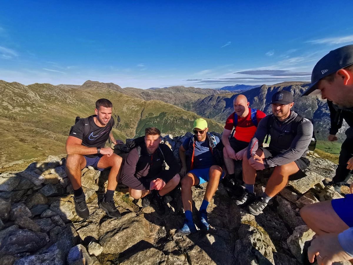 MSaunders_23's tweet photo. Great day for the annual big walk. This time Scafell Pike &amp; more in memory of Tony and Dave ⛰☀️🔝 https://t.co/H1eor7VDE3