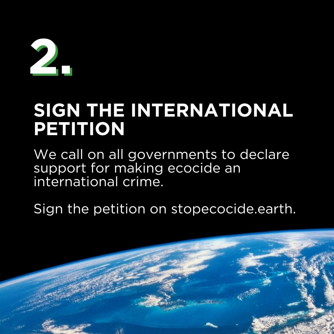 EcocideLaw's tweet photo. Acting in face of the #climate &amp; ecological crisis can be daunting.

A simple action everyone can take is to support #EcocideLaw. 

Help get #ecocide (severe environmental damage) recognised as an international crime: https://t.co/SggPL5HeO0

#StopEcocide #ClimateWeekNYC https://t.co/U7ztv3QvSc