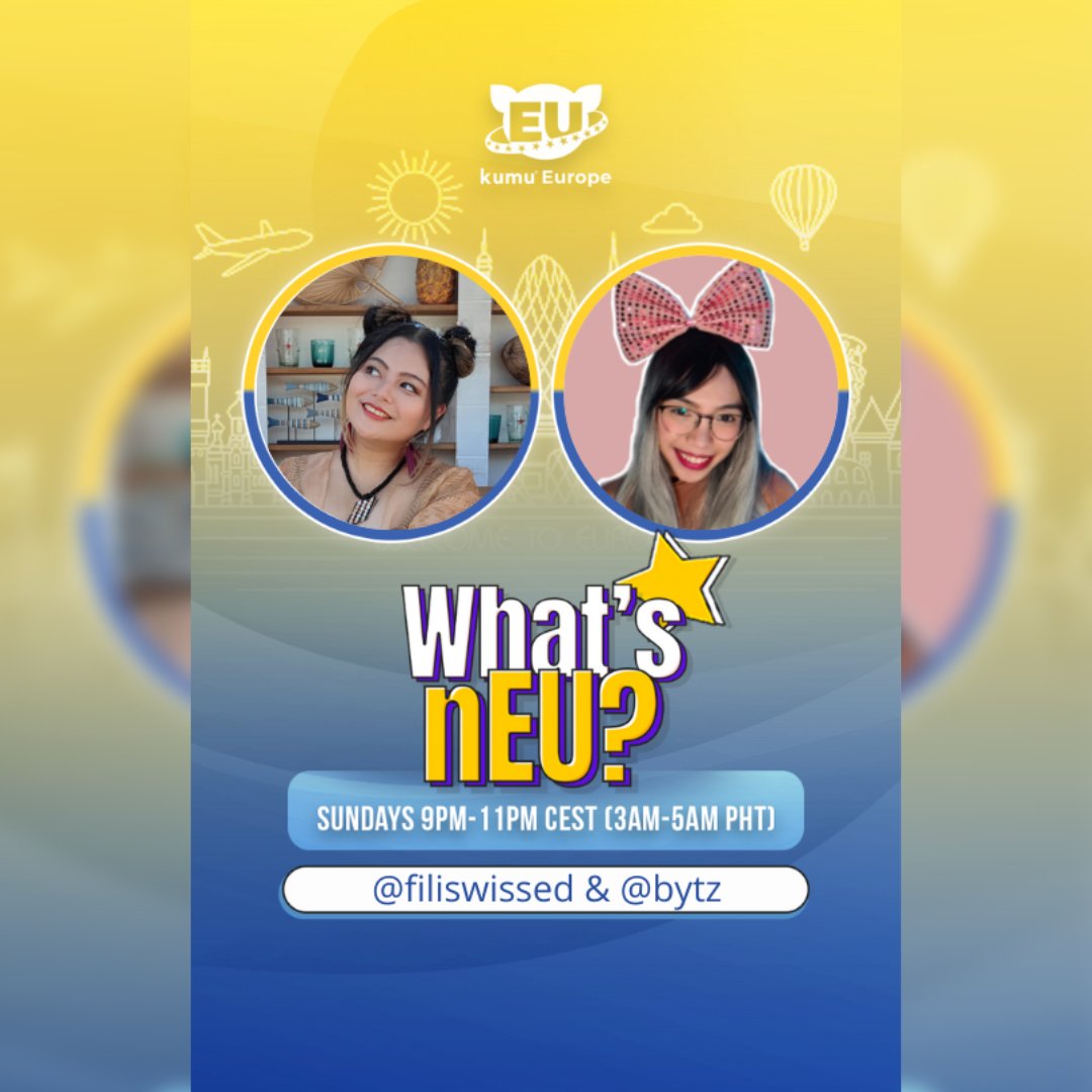 KumuEurope's tweet photo. Catch the latest news about Kumu Europe's streamers &amp; upcoming streams on Kumu 24/7 on 18 Sept. @ 9pm CEST (19 Sept. @ 3am PHT)

Hosts: @FiliSwissed &amp; Bytz

#Kumu247 #kumu #KumuPH #KumuEUstars #KumuEurope #KumuSwitzerland #KumuNorway #KumuCreatorsAcademy #livestreams https://t.co/wv4BtH45F2