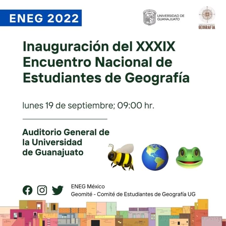 ¡Nos vemos este lunes 19 de septiembre! #ENEG2022 🐝🌎🐸