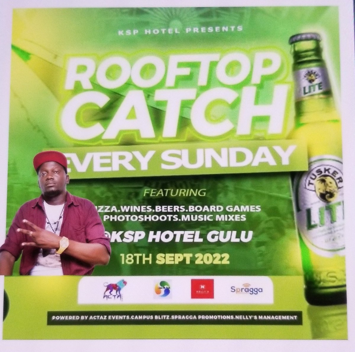 Spraggapromo's tweet photo. There’s Something Special With #Dj_Richie That Others Daint Have🙌🙌…Richie is Underrated &amp; That’s Why He’s Shaking The Deck Today At #KspRooftopCatch 4pm. Setup By @inno_acta 

#SpraggaPromotions #GuluArtExhibition https://t.co/yWr5LeUuey