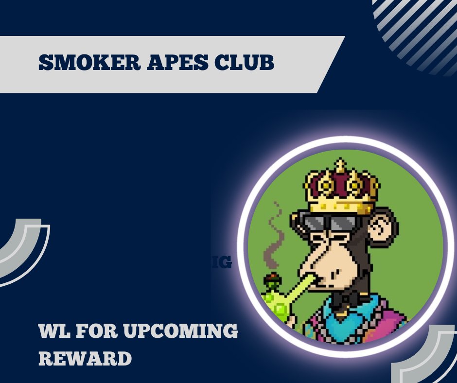 SmokerApesClub's tweet photo. Claim a Smoker Apes Club NFT 
Mint Fee 00
Live on Polygon Blockchain 

NFT Claim Link : https://t.co/KAToc7TNTV

Supply : 1111
FCFS Base.

#NFTdrop #Solana #Giveaway #Airdrops #wl #token https://t.co/d0BRTPpJKL