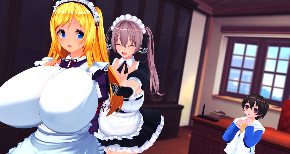 ～コラボSS～
今回は樫屋さん(@ DMC855)の所の十ノ木絢音ちゃん!
絢音ちゃん可愛すぎる…!!(*'ω`)
早速うちのオーナー君に挨拶に行ったのですがあまりにもエッチな格好で愛理ちゃんがストップ!w
しかし絢音ちゃんはお構いなく愛理ちゃんにも同じ格好をさせるのであった…(*'▽')
#com3d2 