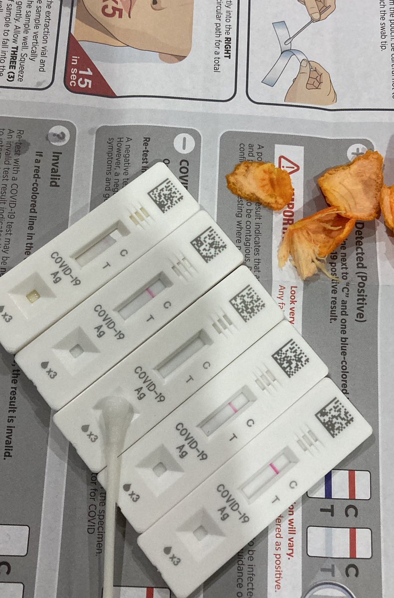 Taka_xoxo_NZ's tweet photo. レモン、みかん、お酢に次女はネガティブ。
クエン酸　再判定〜🤔🤔
#COVID19 #HometestKit https://t.co/7h3brCQnkM