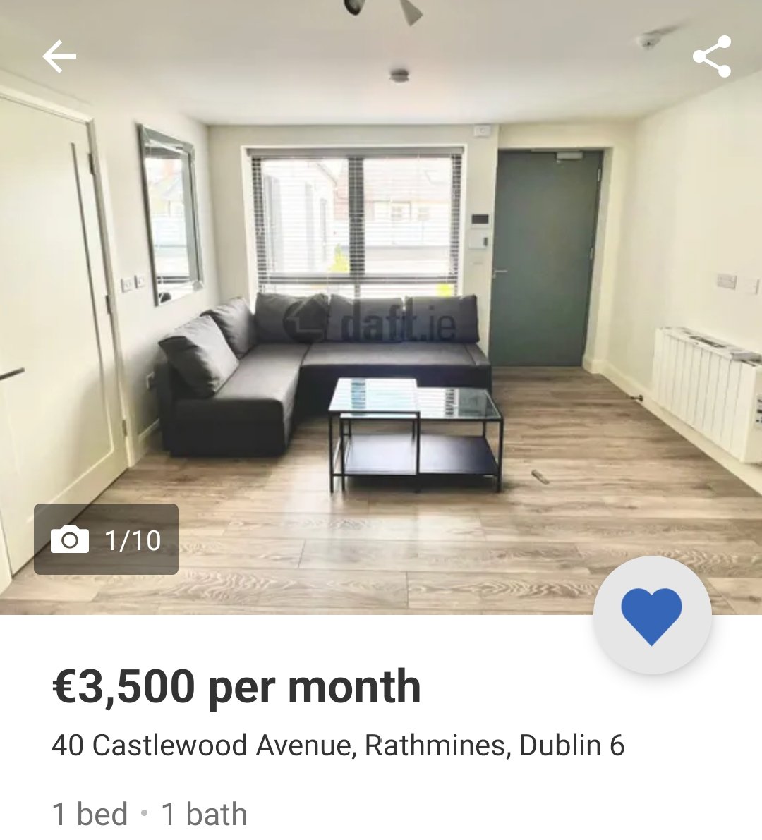 €3,500 for a 1 bed apartment 🤣