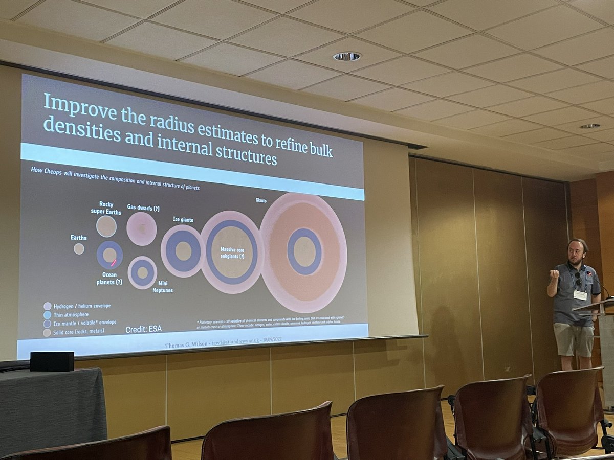 We’re closing this #AbGradEPEC morning with Thomas Wilson taking us beyond the solar system with the @ESA_CHEOPS mission and his efforts to characterise the structure of small exoplanets #EPSC2022