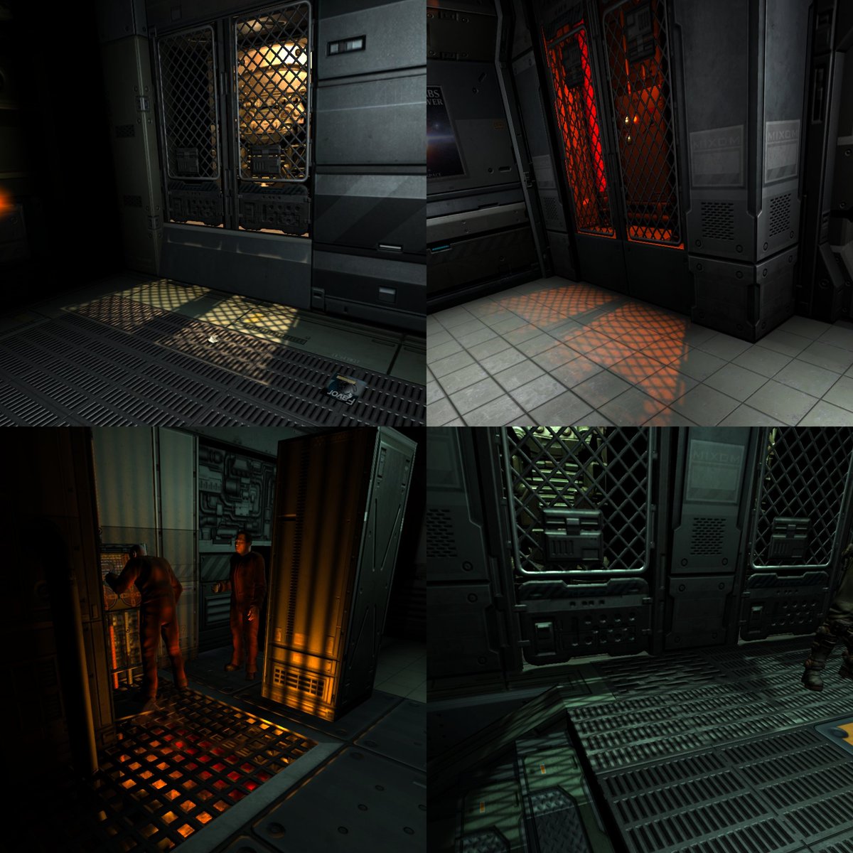 Experimenting with additional 'fake' shadows for Mars City (a small sop to the absence of dynamic shadows in Doom3Quest). #DOOM3 #MetaQuest