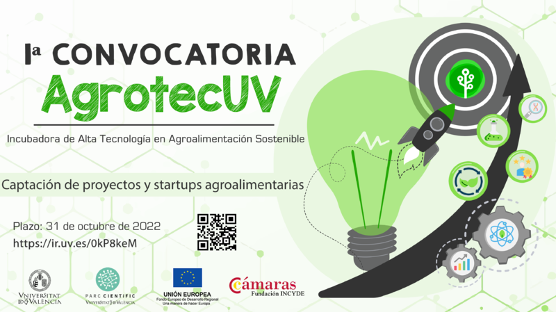 🟢 1ª Convocatoria AgrotecUV, Incubadora de Alta Tecnología en #Agroalimentación Sostenible 🌽 ow.ly/YiAS50KKEwf

✅ Se seleccionarán hasta un máximo de 10 proyectos.

⚠ Plazo de presentación abierto hasta el 31 de octubre 📅

<a href="/UV_EG/">Universitat València</a> <a href="/parccientificuv/">PCUV</a>